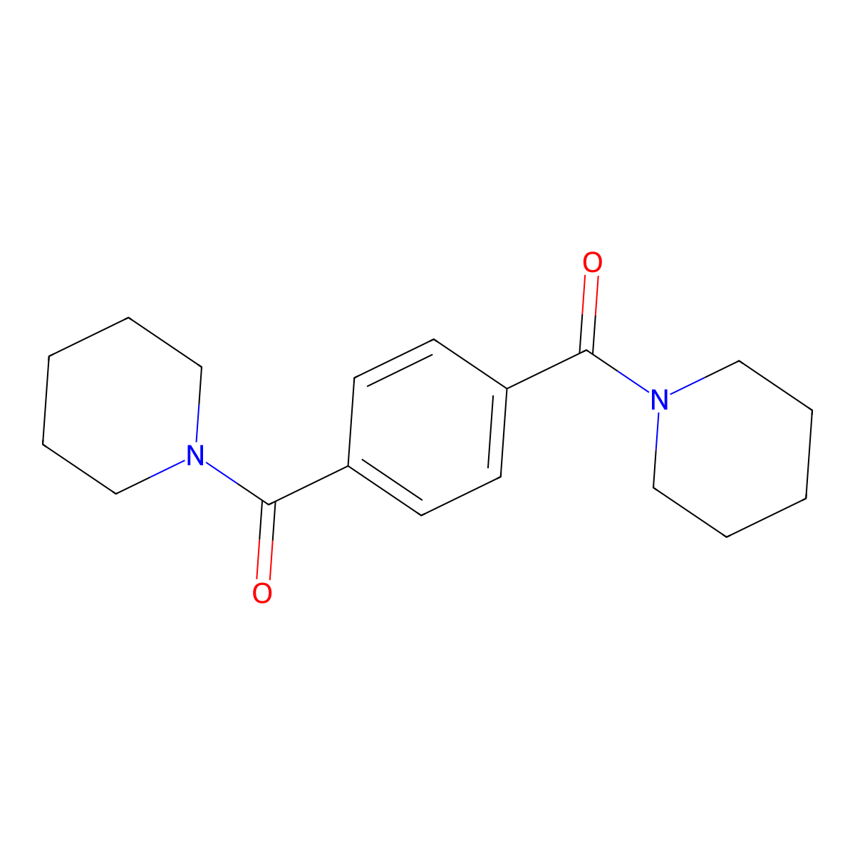 Piperidine, 1,1'-(1,4-phenylenedicarbonyl)bis- molecular structure, CAS 15088-30-9