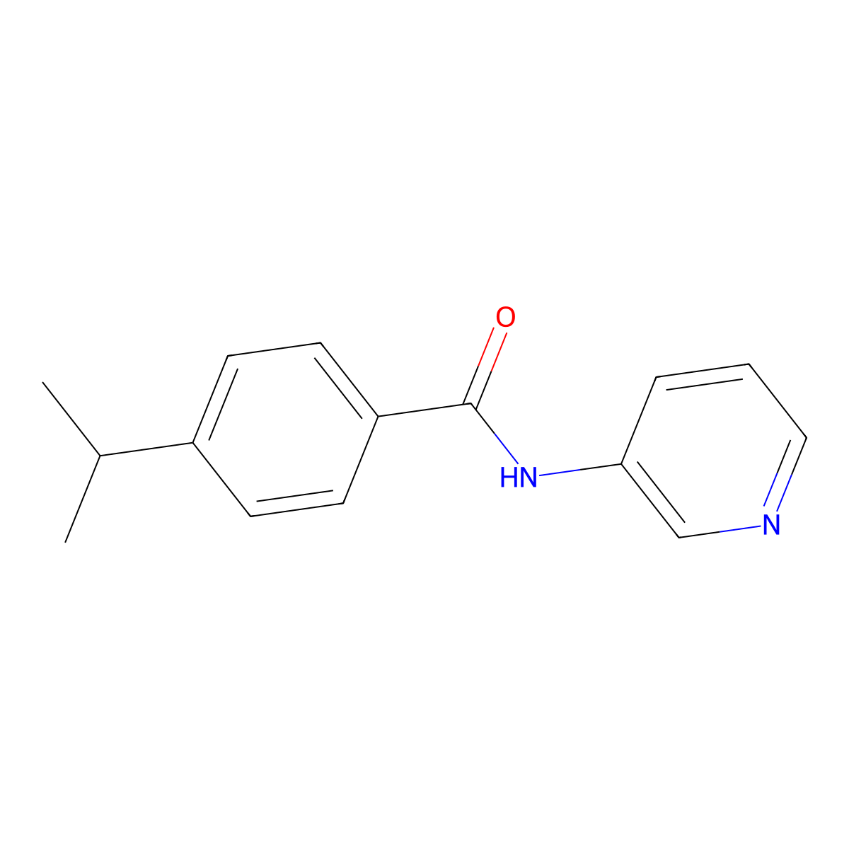 4-propan-2-yl-N-pyridin-3-ylbenzamide molecular structure, CAS 15088-88-7