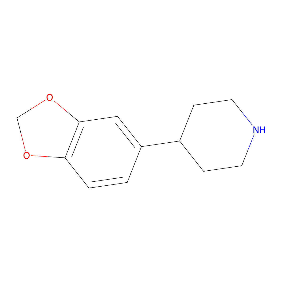 4-(3,4-Methylenedioxyphenyl)piperidine molecular structure, CAS 150880-28-7