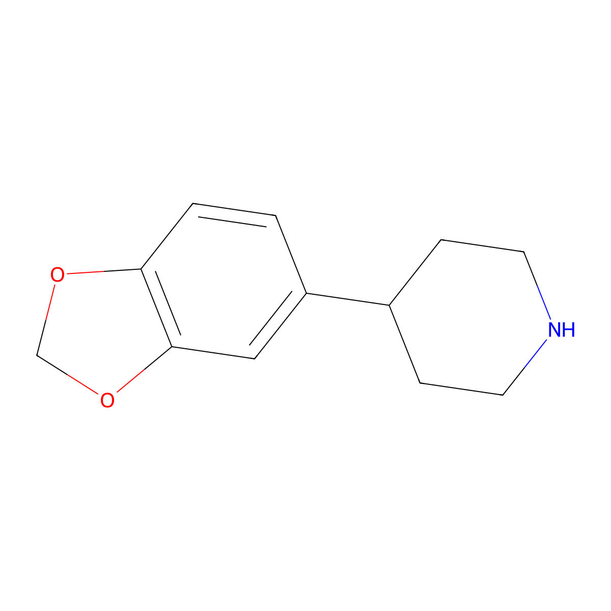 4-(3,4-Methylenedioxyphenyl)piperidine molecular structure, CAS 150880-28-7