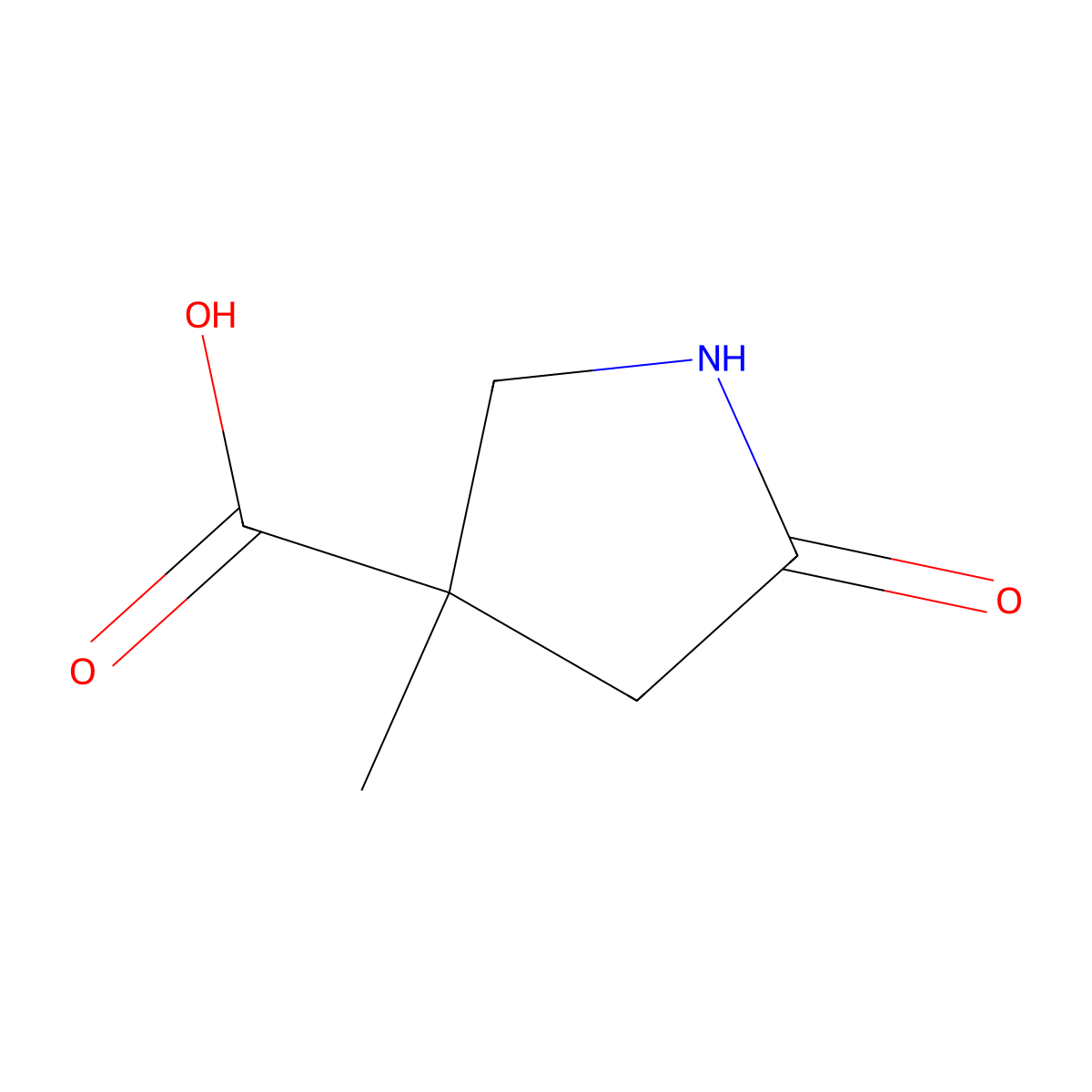 3-Methyl-5-oxopyrrolidine-3-carboxylic acid molecular structure, CAS 1508803-85-7