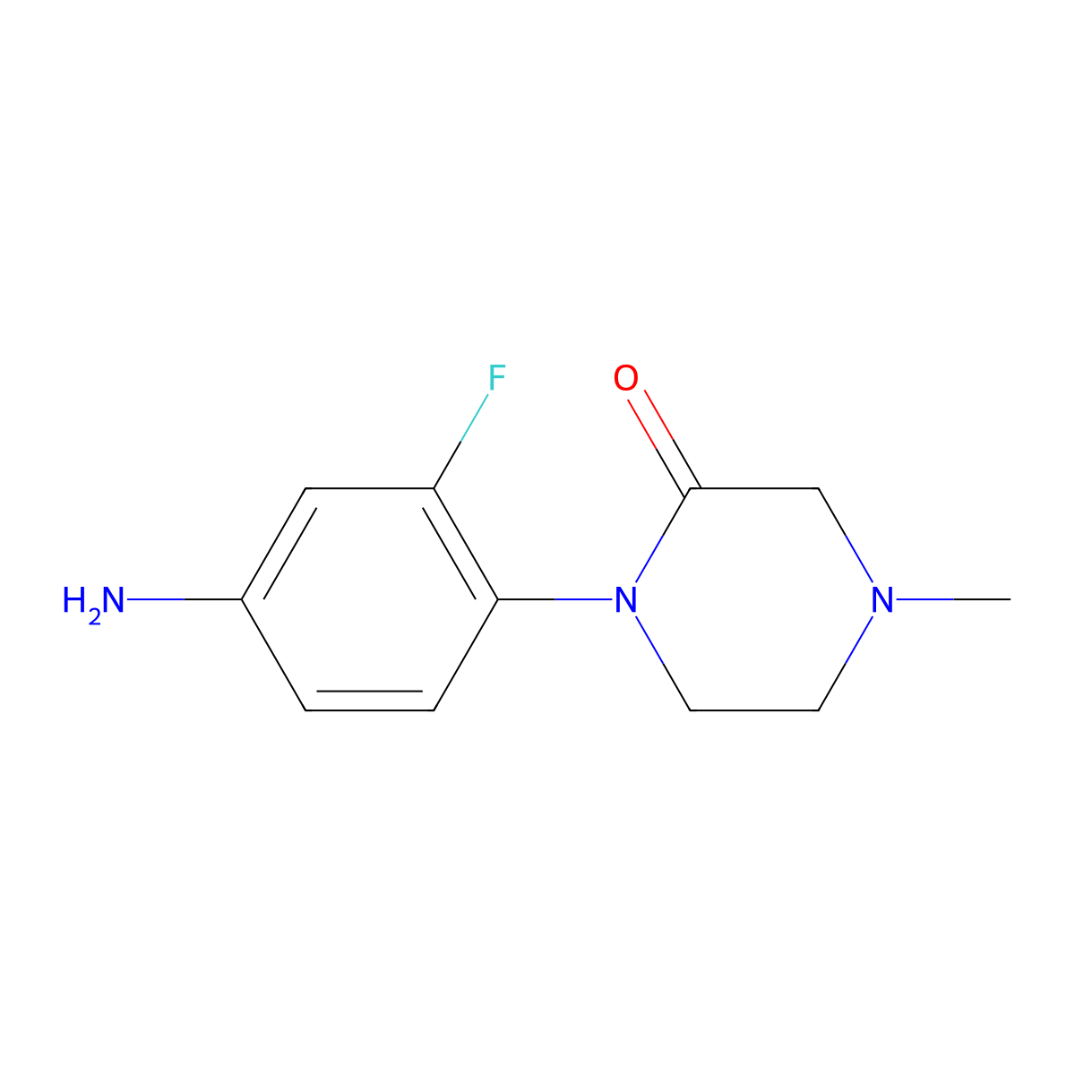 1-(4-Amino-2-fluorophenyl)-4-methylpiperazin-2-one molecular structure, CAS 1508804-45-2