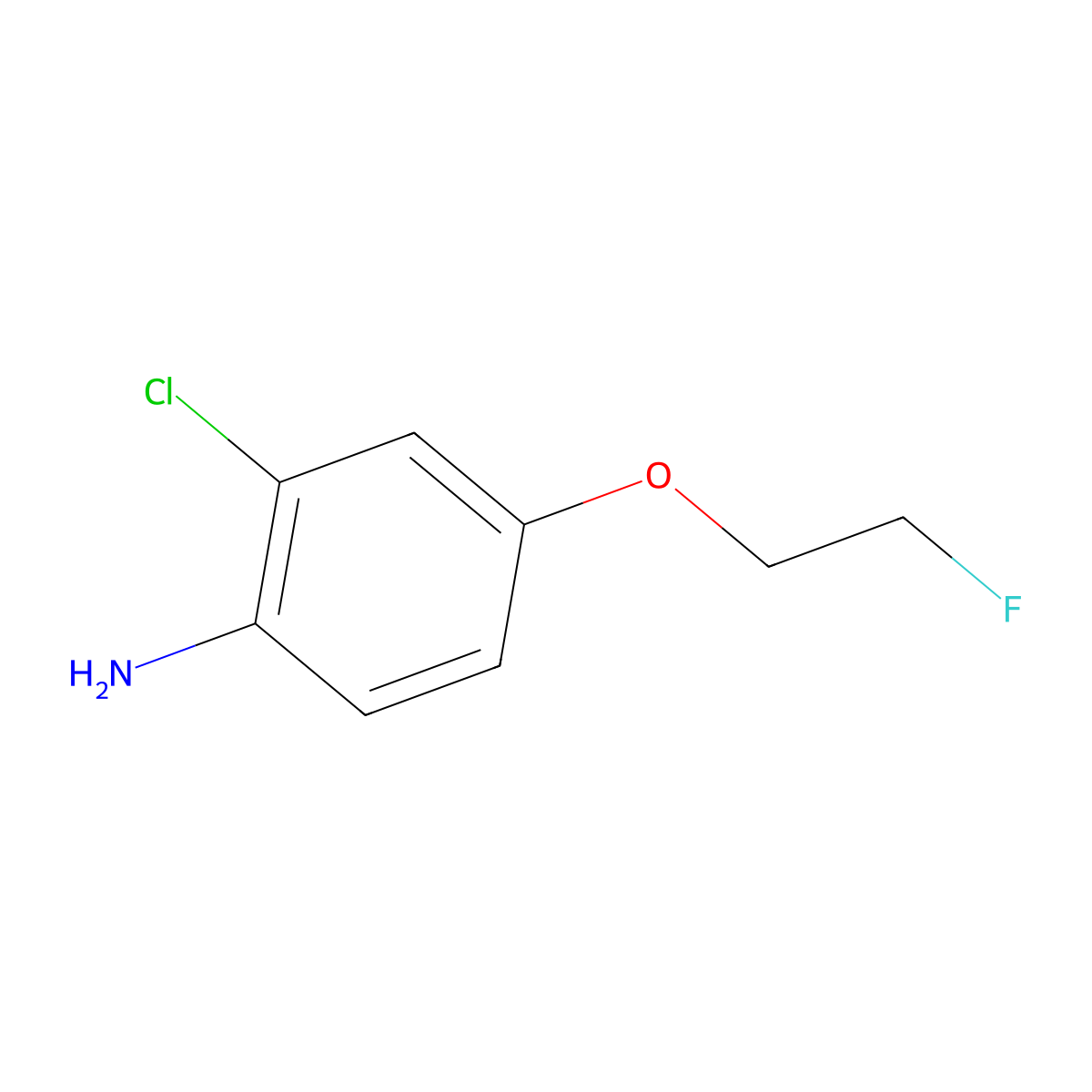2-Chloro-4-(2-fluoroethoxy)aniline molecular structure, CAS 1508808-84-1