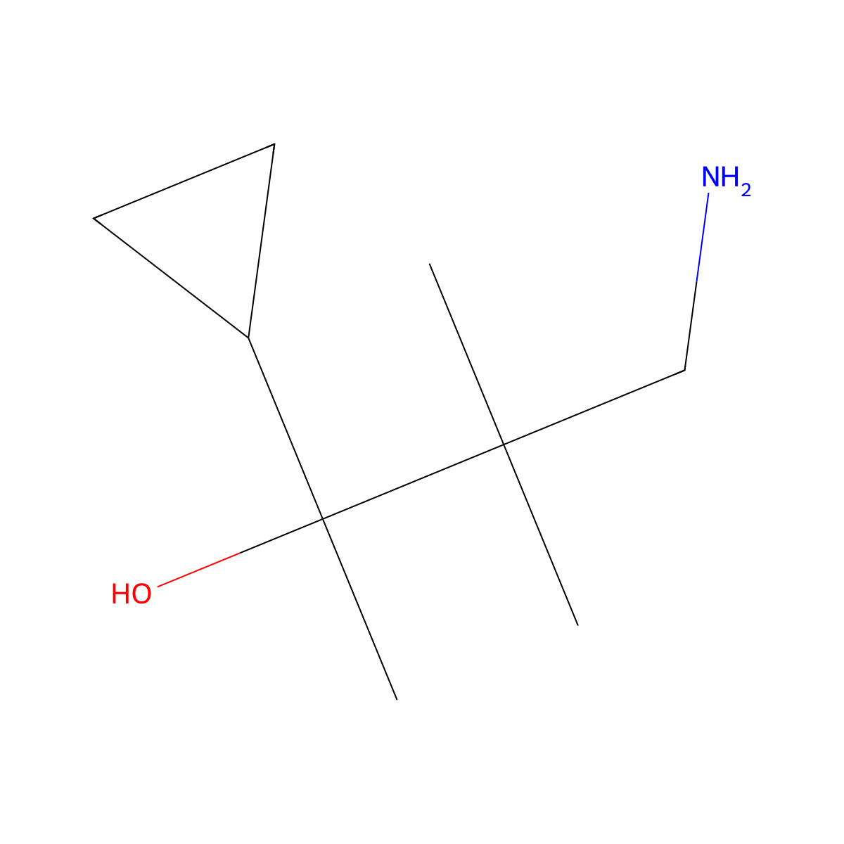 4-Amino-2-cyclopropyl-3,3-dimethylbutan-2-ol molecular structure, CAS 1508811-66-2