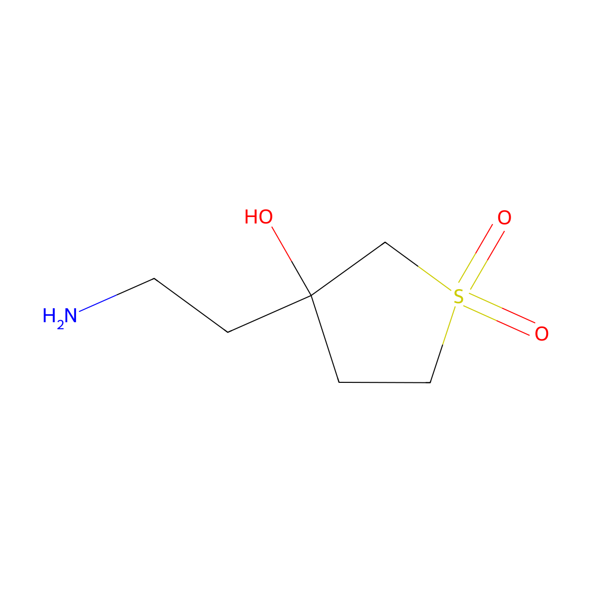 3-(2-Aminoethyl)-3-hydroxytetrahydrothiophene 1,1-dioxide molecular structure, CAS 1508817-45-5