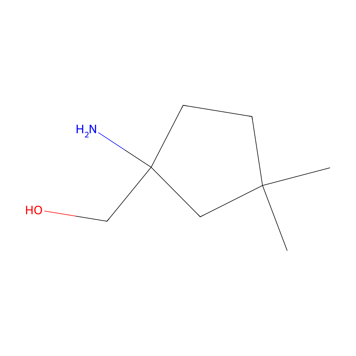 (1-Amino-3,3-dimethylcyclopentyl)methanol molecular structure, CAS 1508825-39-5