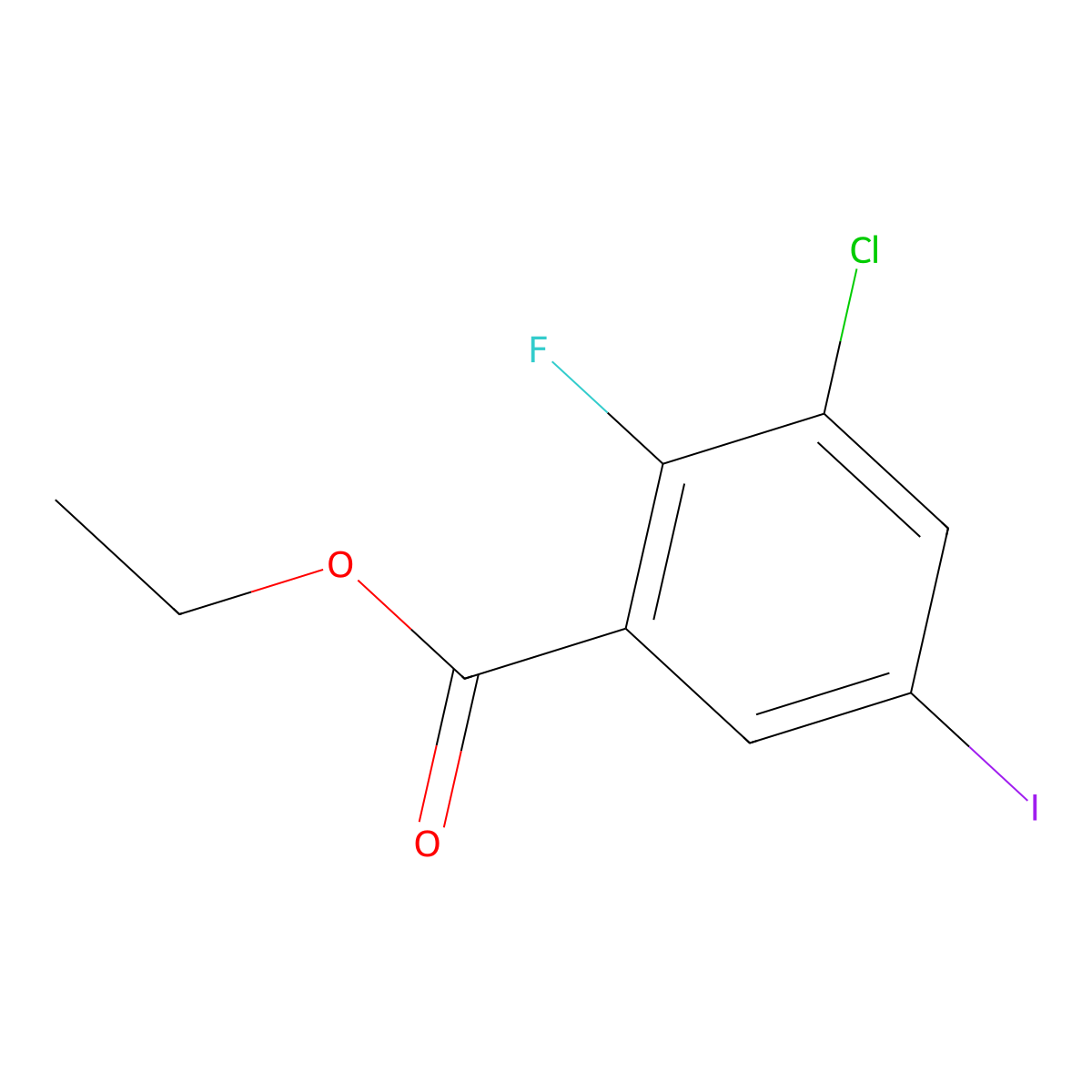 Ethyl 3-chloro-2-fluoro-5-iodobenzoate molecular structure, CAS 1508828-69-0