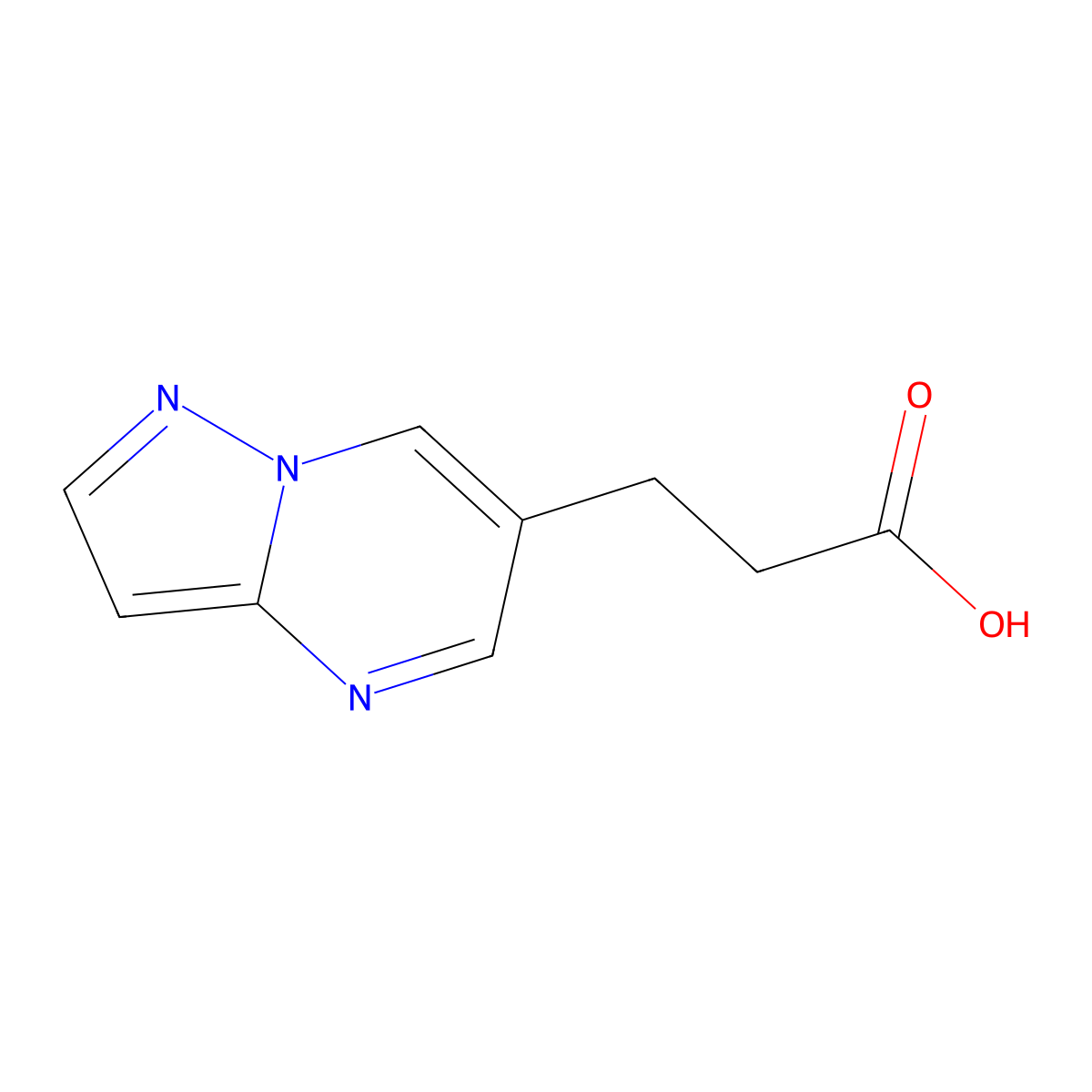 3-{Pyrazolo[1,5-a]pyrimidin-6-yl}propanoic acid molecular structure, CAS 1508850-45-0