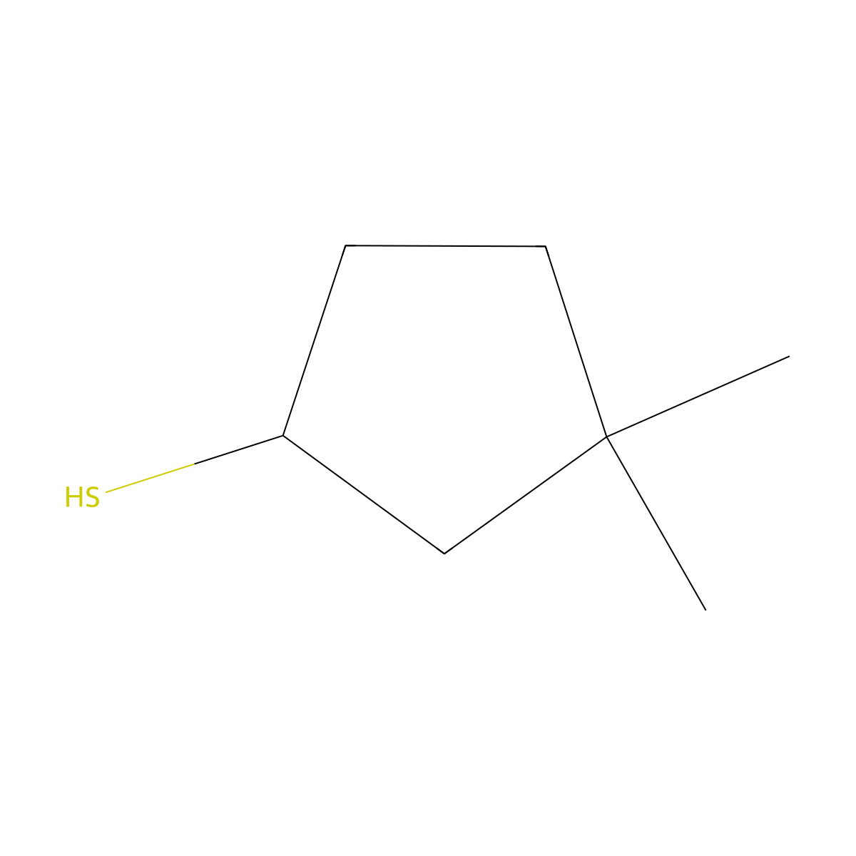 3,3-Dimethylcyclopentane-1-thiol molecular structure, CAS 1508853-73-3