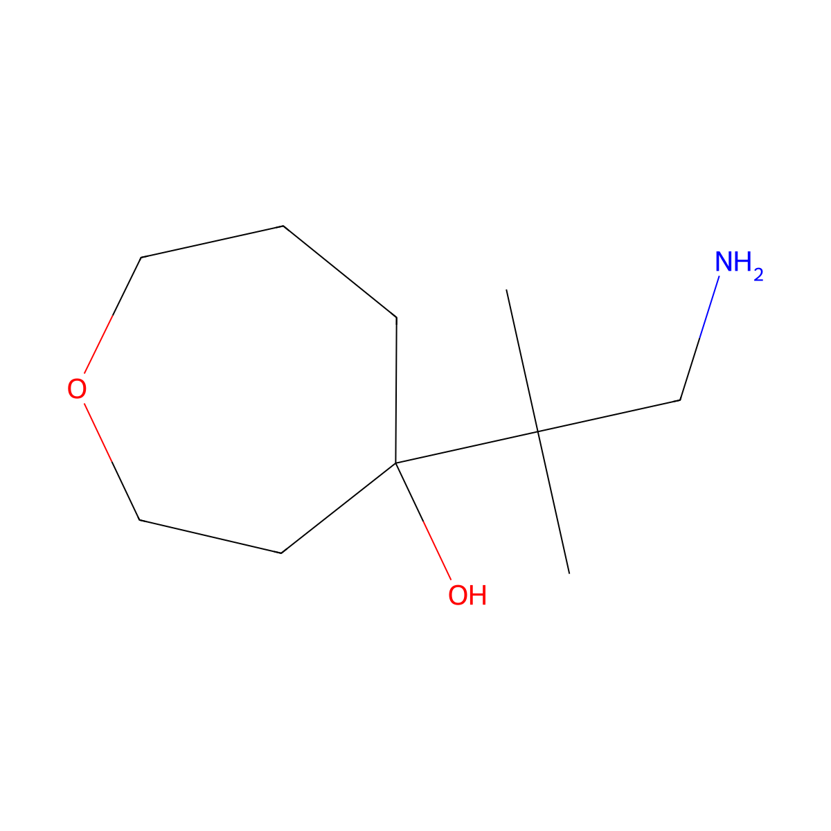4-(1-Amino-2-methylpropan-2-YL)oxepan-4-OL molecular structure, CAS 1508859-43-5