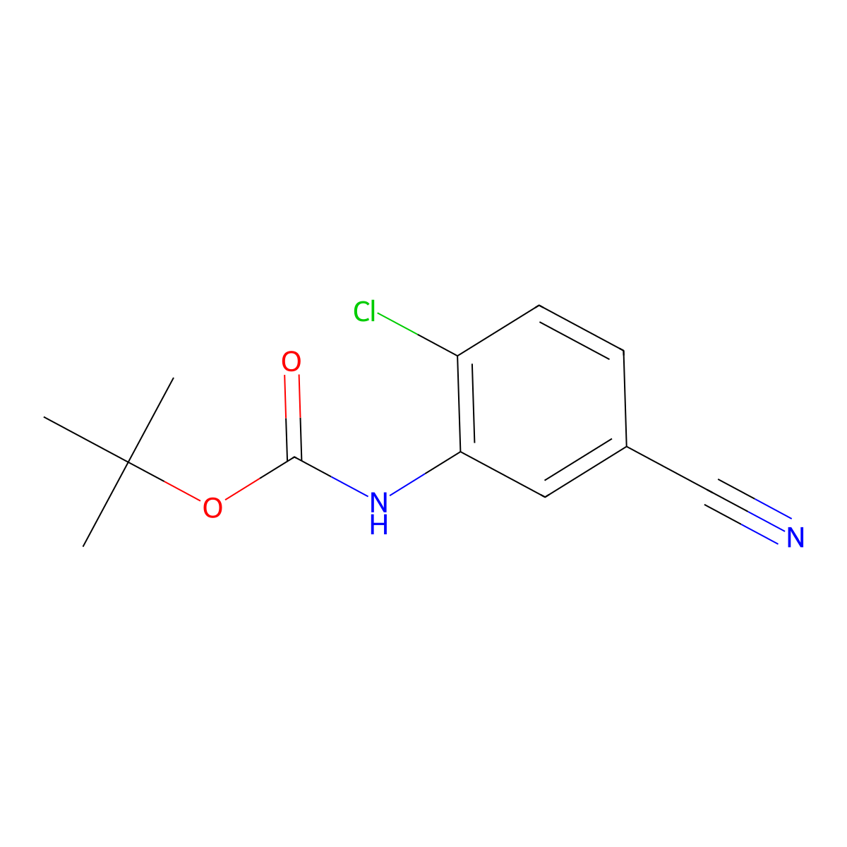 tert-butyl N-(2-chloro-5-cyanophenyl)carbamate molecular structure, CAS 1508860-78-3