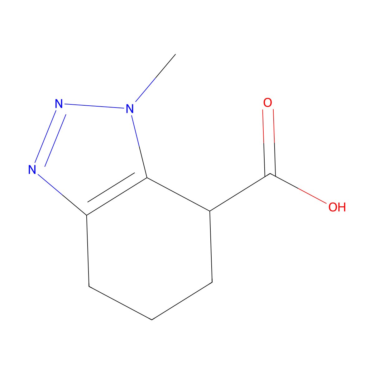 1-Methyl-4,5,6,7-tetrahydro-1H-1,2,3-benzotriazole-7-carboxylic acid molecular structure, CAS 1508863-75-9