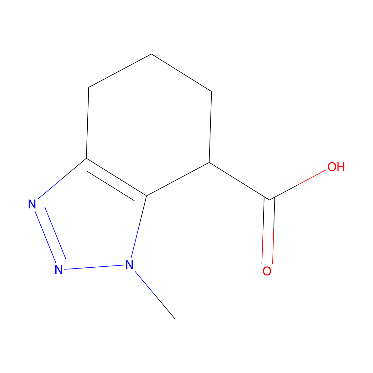 1-Methyl-4,5,6,7-tetrahydro-1H-1,2,3-benzotriazole-7-carboxylic acid molecular structure, CAS 1508863-75-9