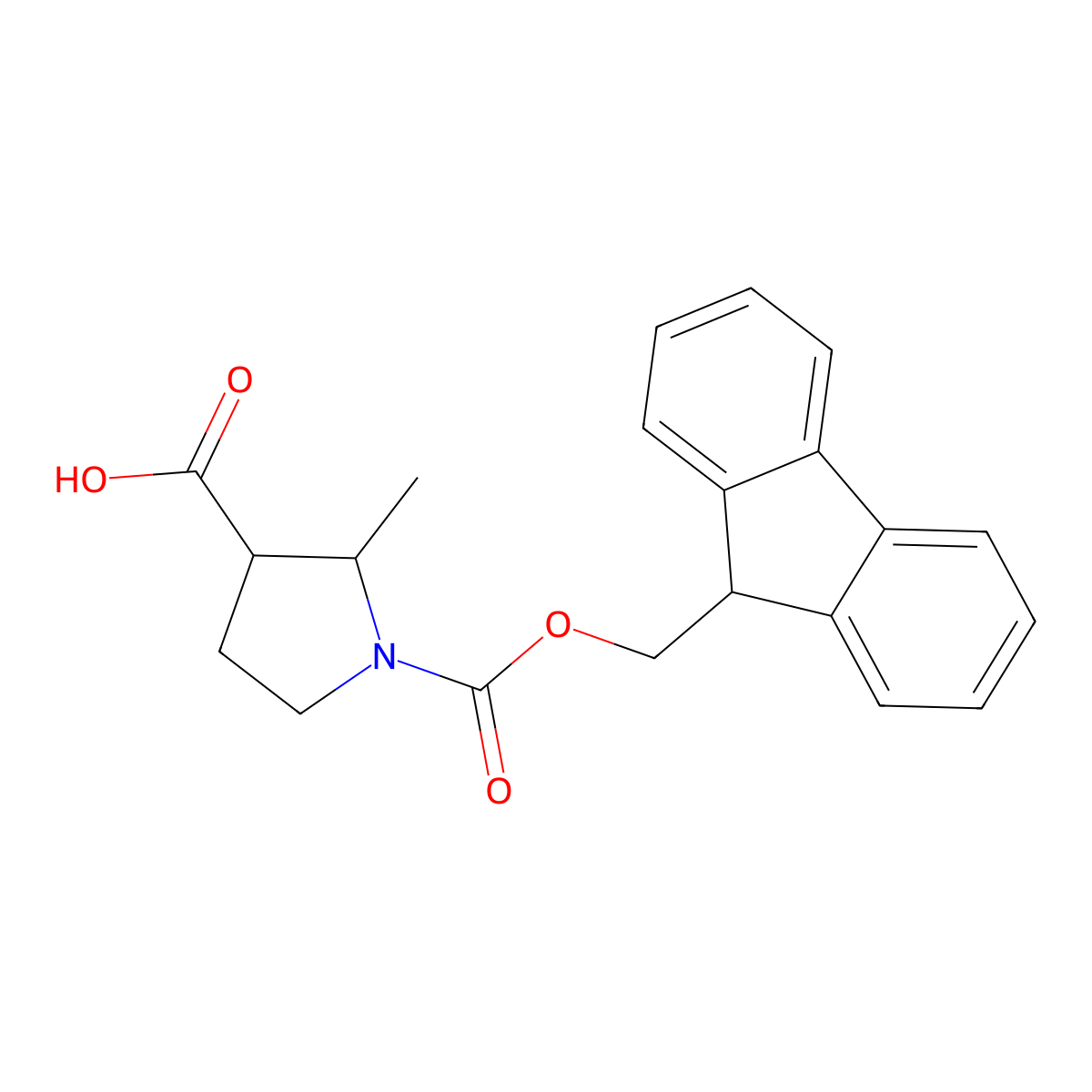 1-(9H-Fluoren-9-ylmethoxycarbonyl)-2-methylpyrrolidine-3-carboxylic acid molecular structure, CAS 1508865-88-0