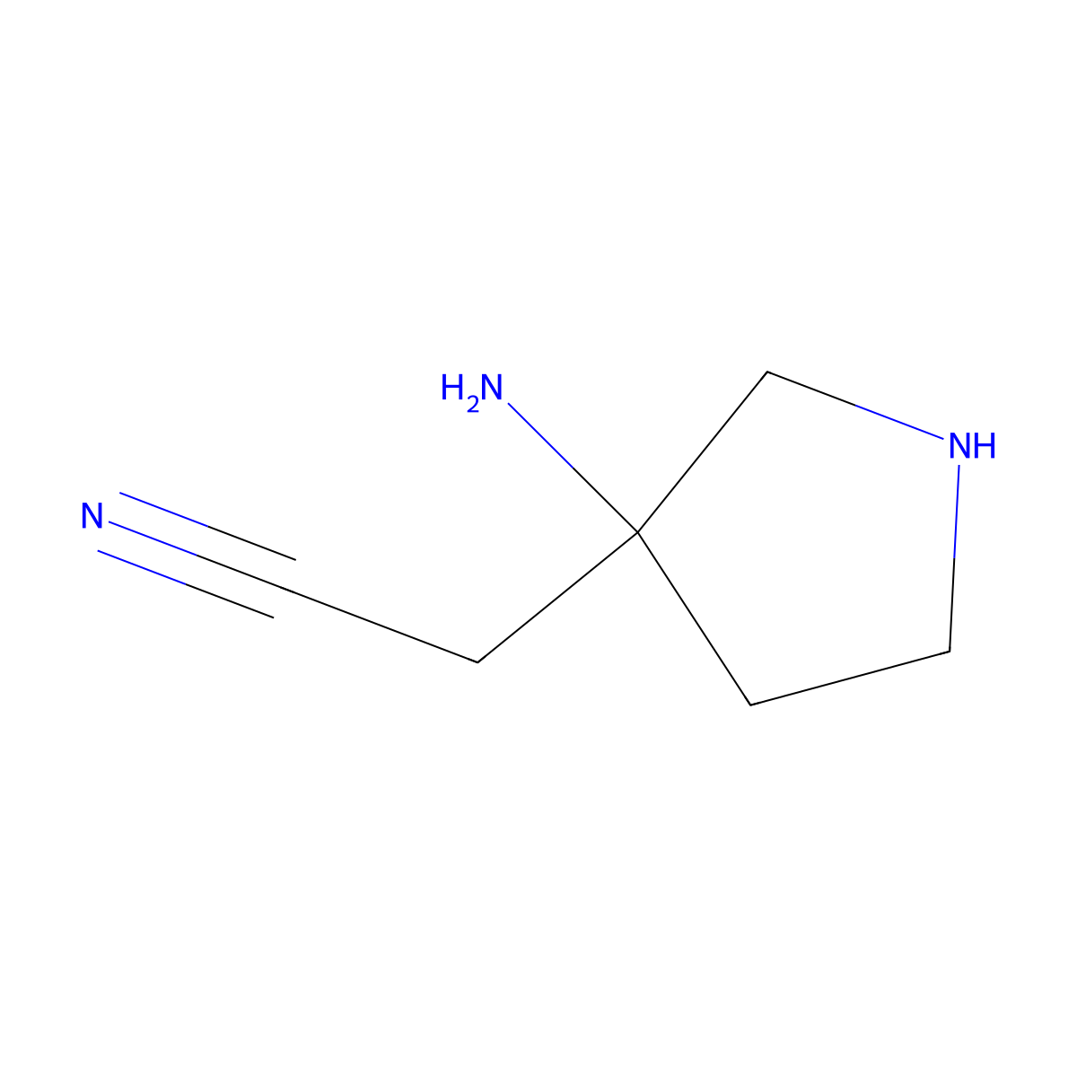 2-(3-Aminopyrrolidin-3-yl)acetonitrile molecular structure, CAS 1508866-65-6