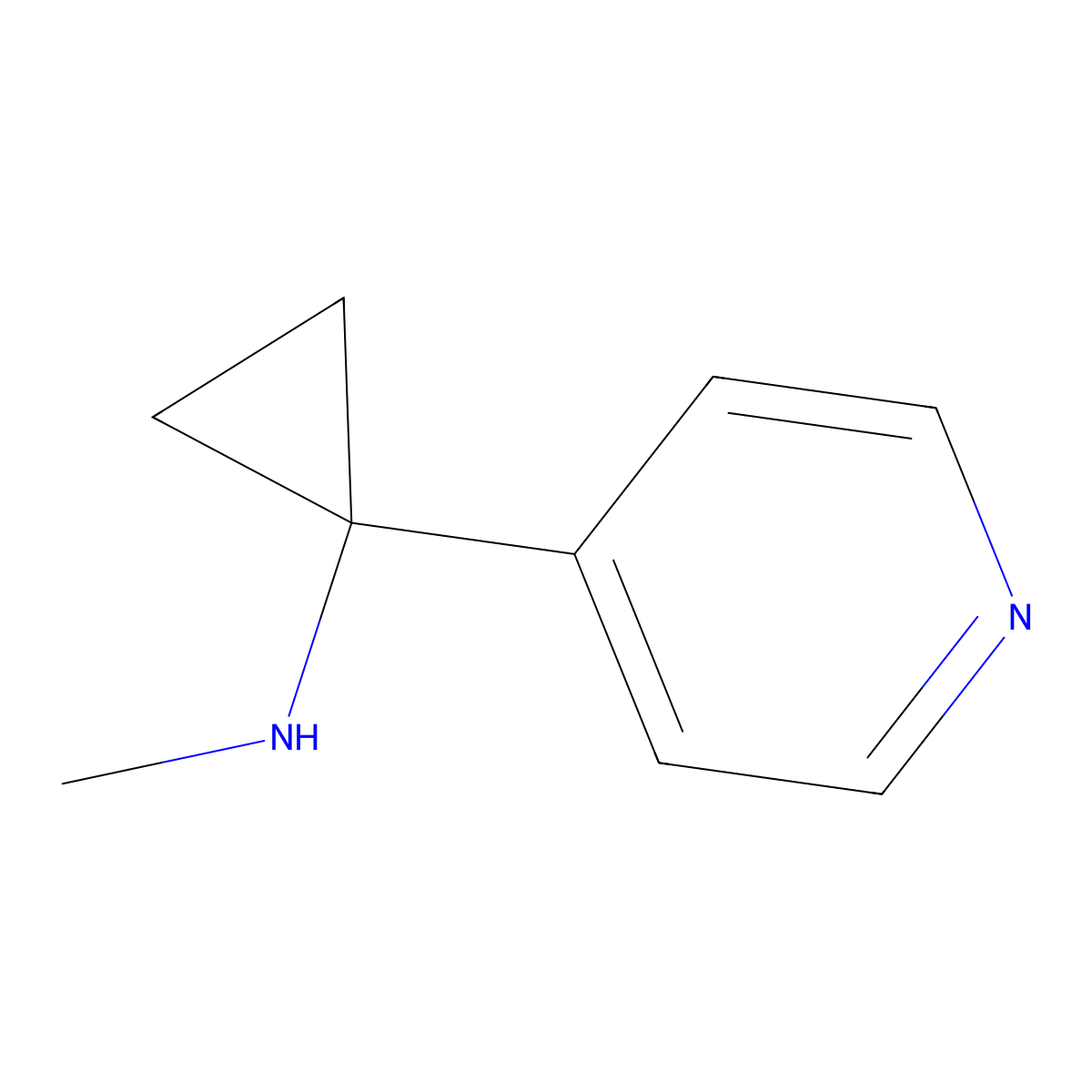 N-methyl-1-(pyridin-4-yl)cyclopropan-1-amine molecular structure, CAS 1508871-88-2