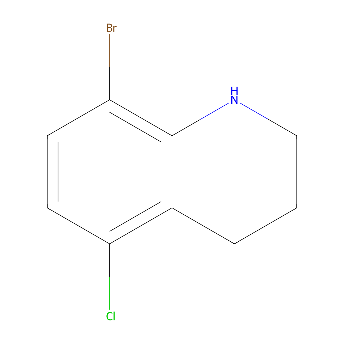8-Bromo-5-chloro-1,2,3,4-tetrahydroquinoline molecular structure, CAS 1508878-66-7