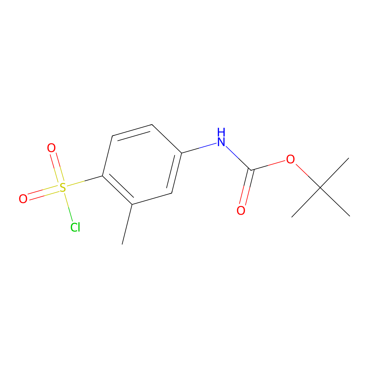 tert-butyl N-[4-(chlorosulfonyl)-3-methylphenyl]carbamate molecular structure, CAS 1508885-92-4