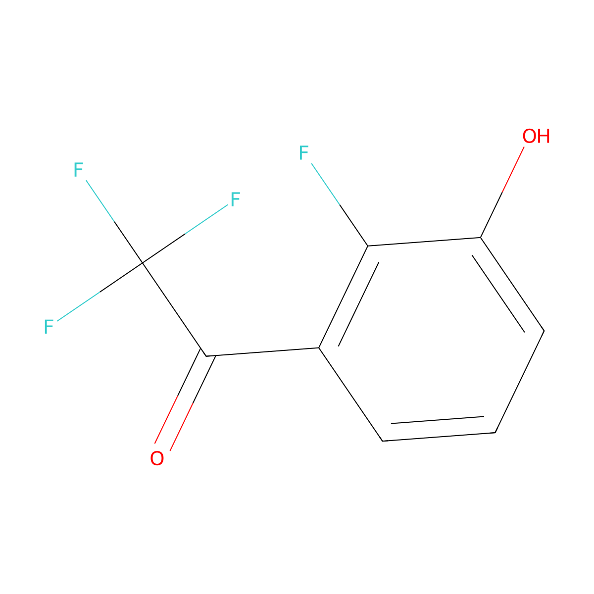 2,2,2-Trifluoro-1-(2-fluoro-3-hydroxyphenyl)ethanone molecular structure, CAS 1508887-74-8