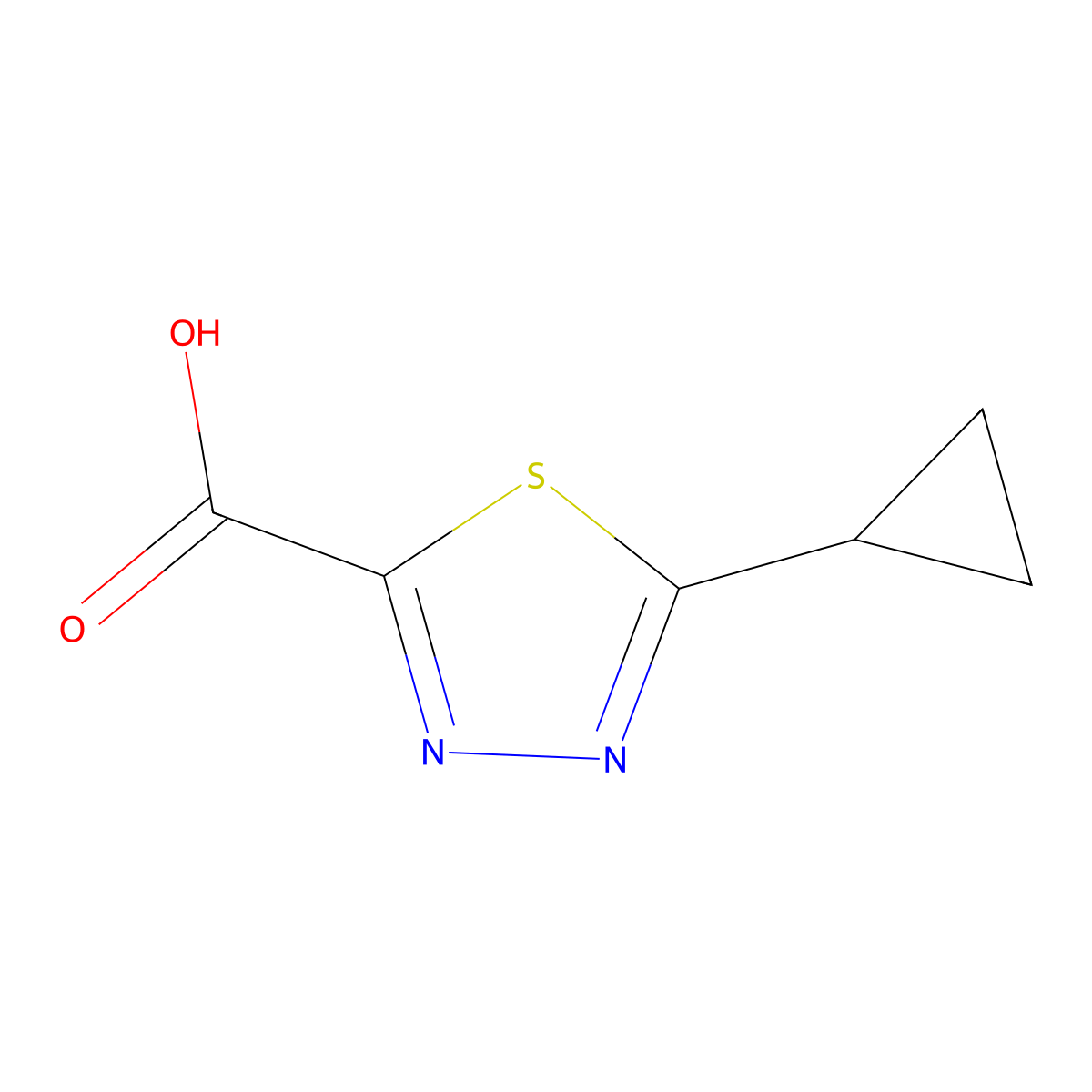 5-Cyclopropyl-1,3,4-thiadiazole-2-carboxylic acid molecular structure, CAS 1508898-63-2