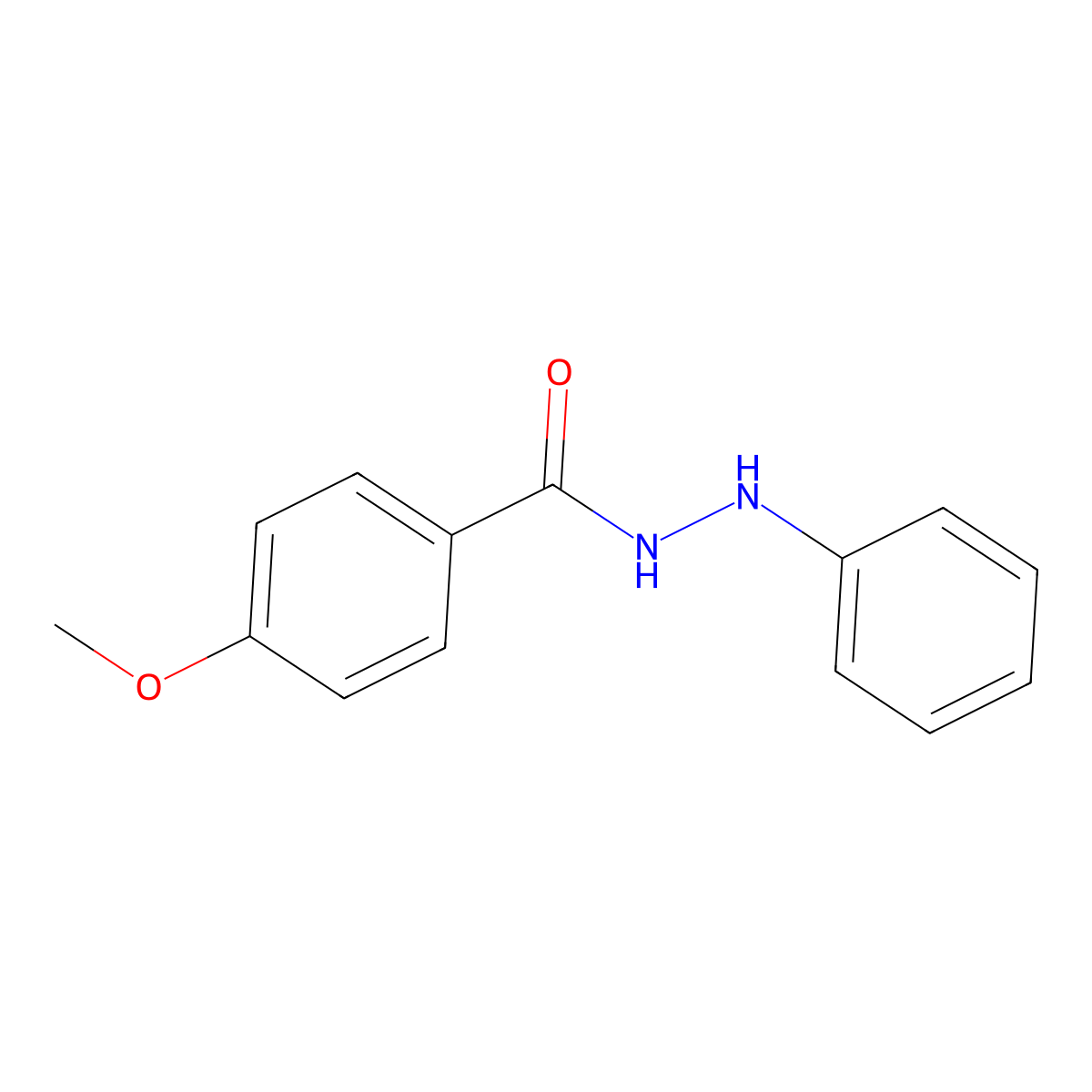 Benzoic acid, 4-methoxy-, 2-phenylhydrazide molecular structure, CAS 15089-03-9
