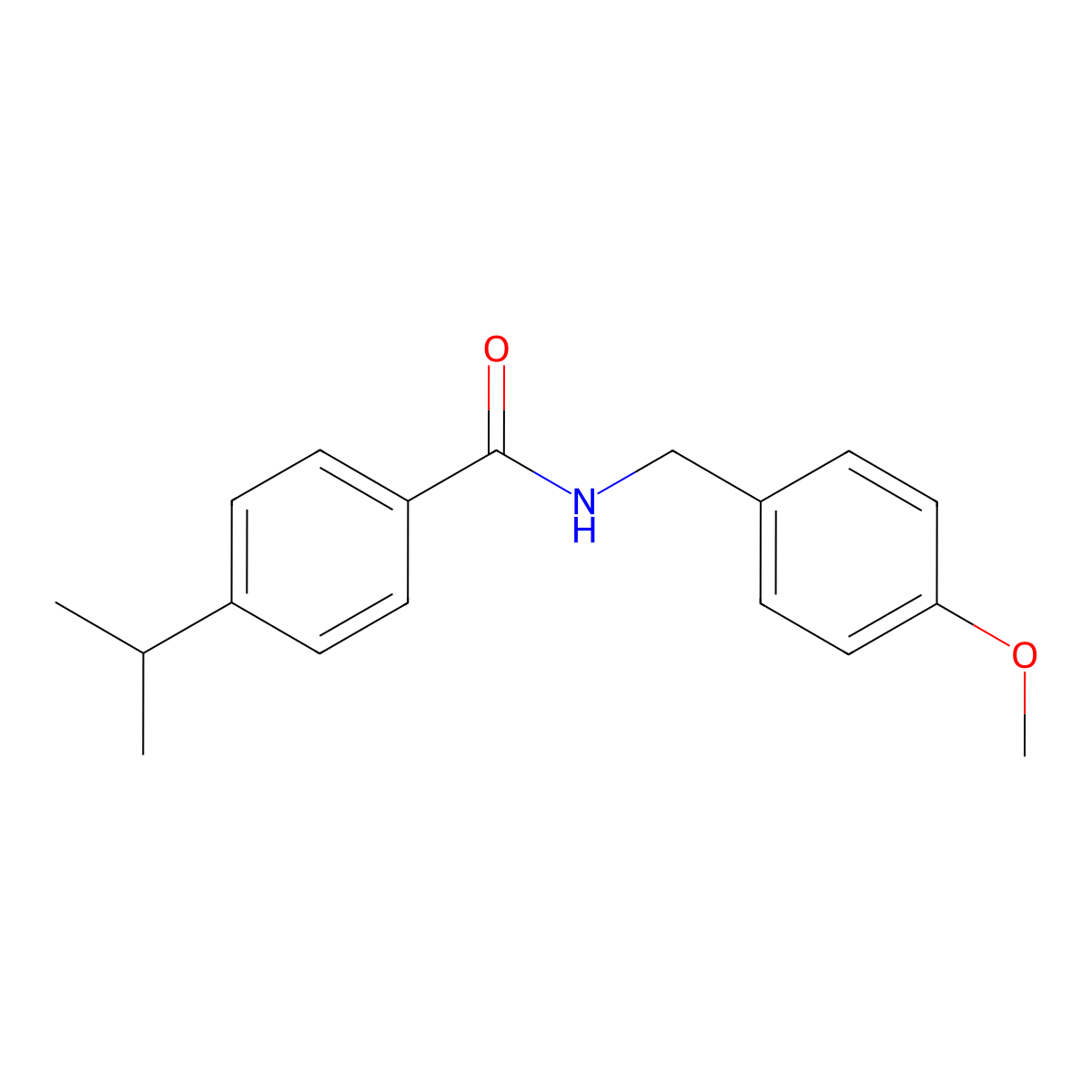 4-isopropyl-N-(4-methoxybenzyl)benzamide molecular structure, CAS 15089-21-1