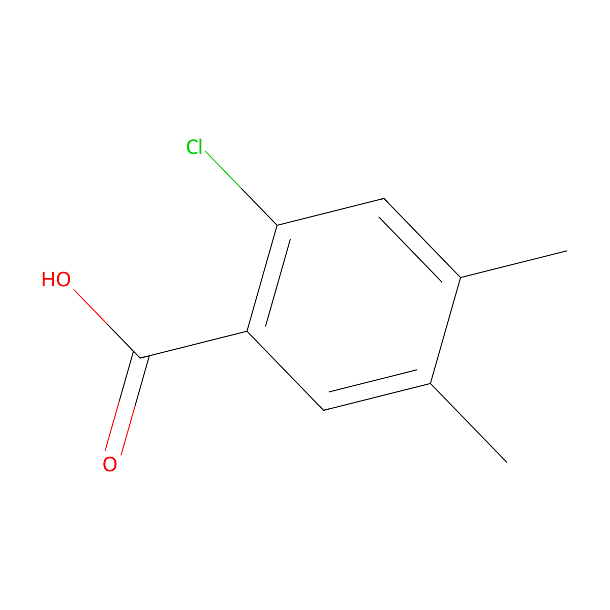 2-Chloro-4,5-dimethylbenzoic acid molecular structure, CAS 15089-74-4