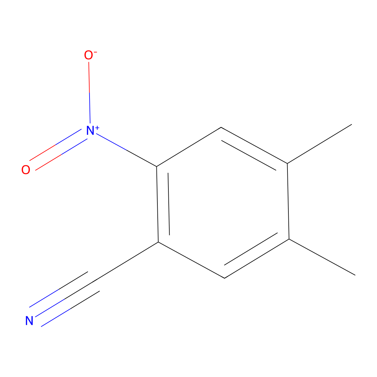 4,5-Dimethyl-2-nitrobenzonitrile molecular structure, CAS 15089-77-7