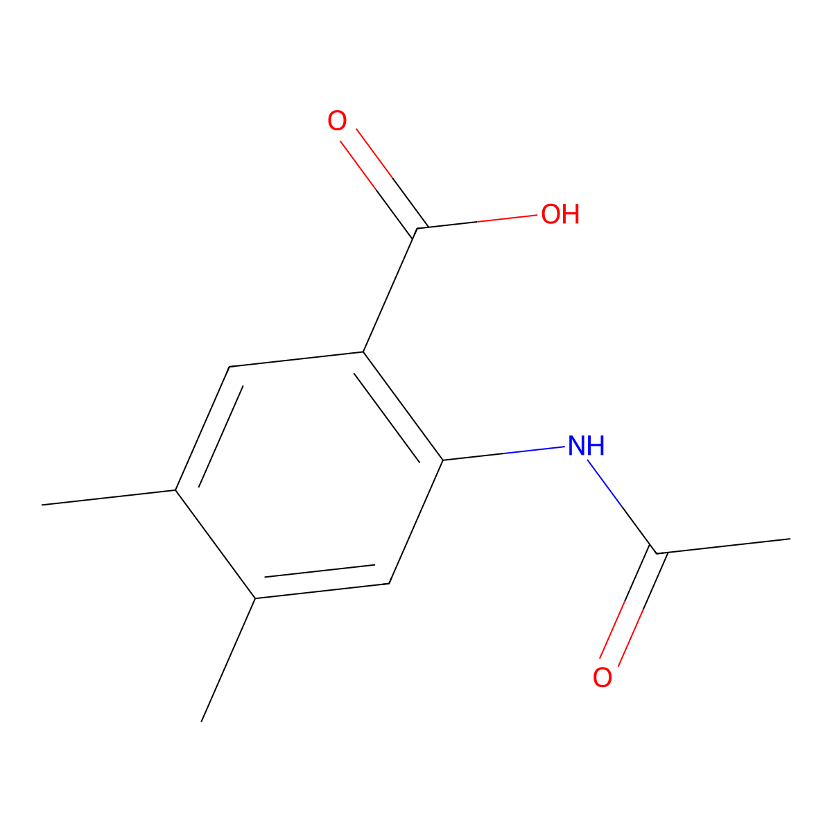 2-Acetamido-4,5-dimethylbenzoic acid molecular structure, CAS 15089-80-2