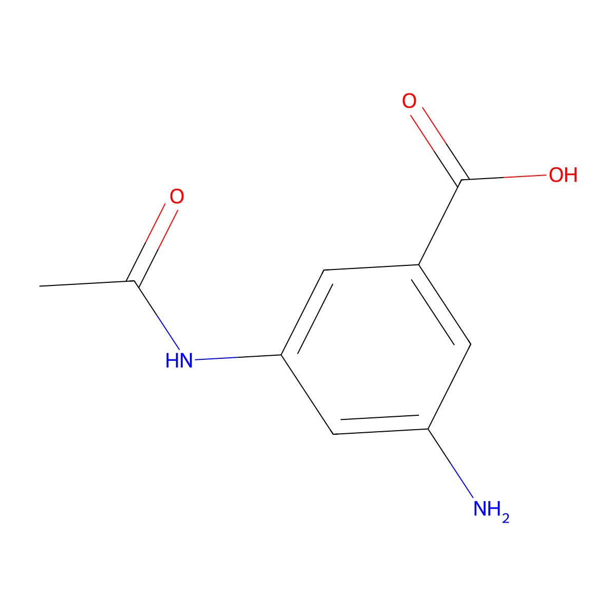 Benzoic acid, 3-(acetylamino)-5-amino- molecular structure, CAS 15089-84-6