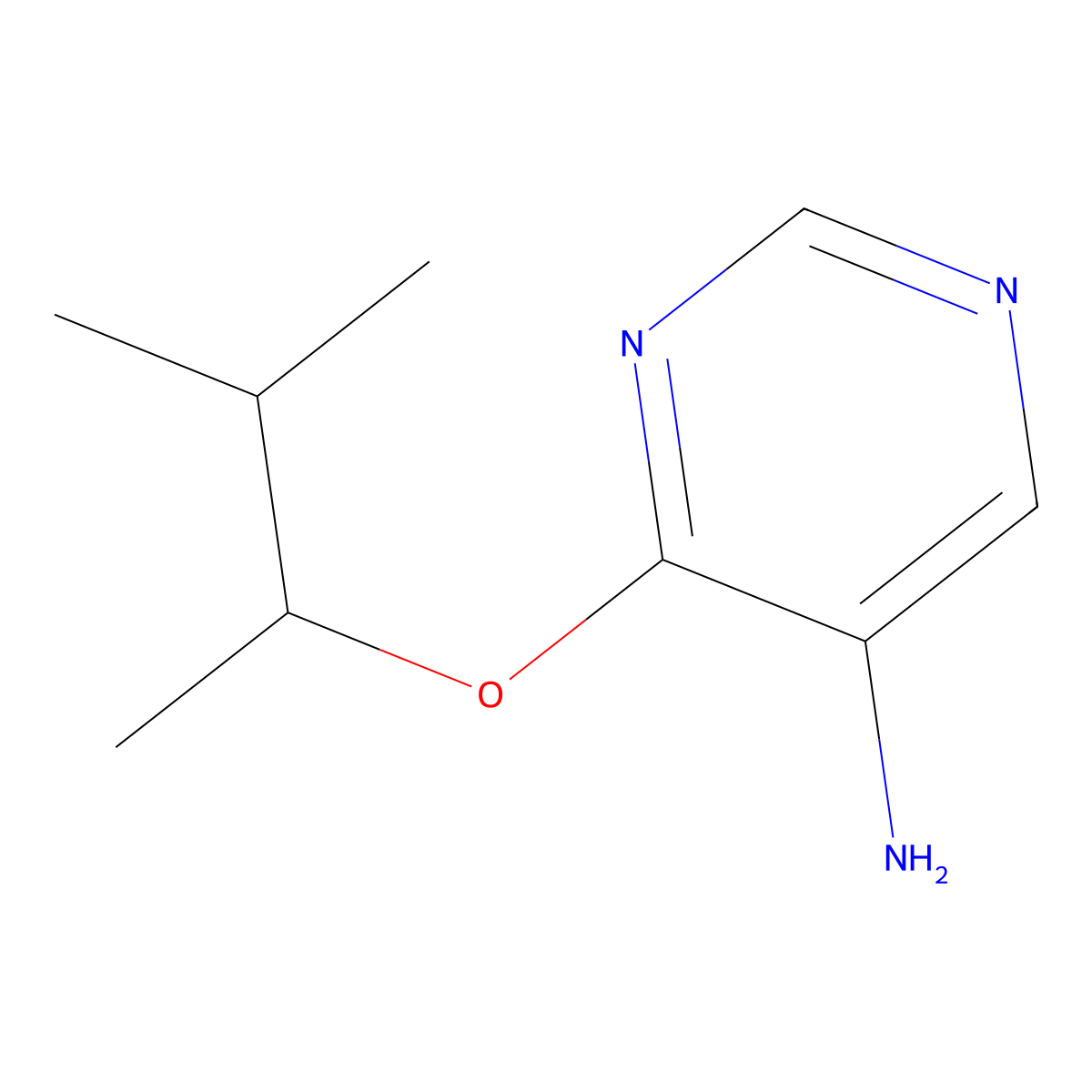 4-[(3-Methylbutan-2-yl)oxy]pyrimidin-5-amine molecular structure, CAS 1508904-41-3