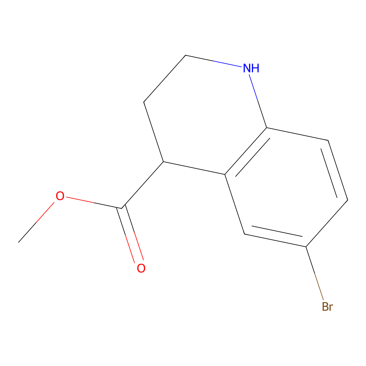 Methyl 6-bromo-1,2,3,4-tetrahydroquinoline-4-carboxylate molecular structure, CAS 1508913-34-5