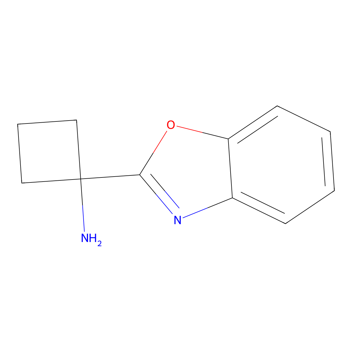 1-(1,3-Benzoxazol-2-yl)cyclobutan-1-amine molecular structure, CAS 1508917-73-4