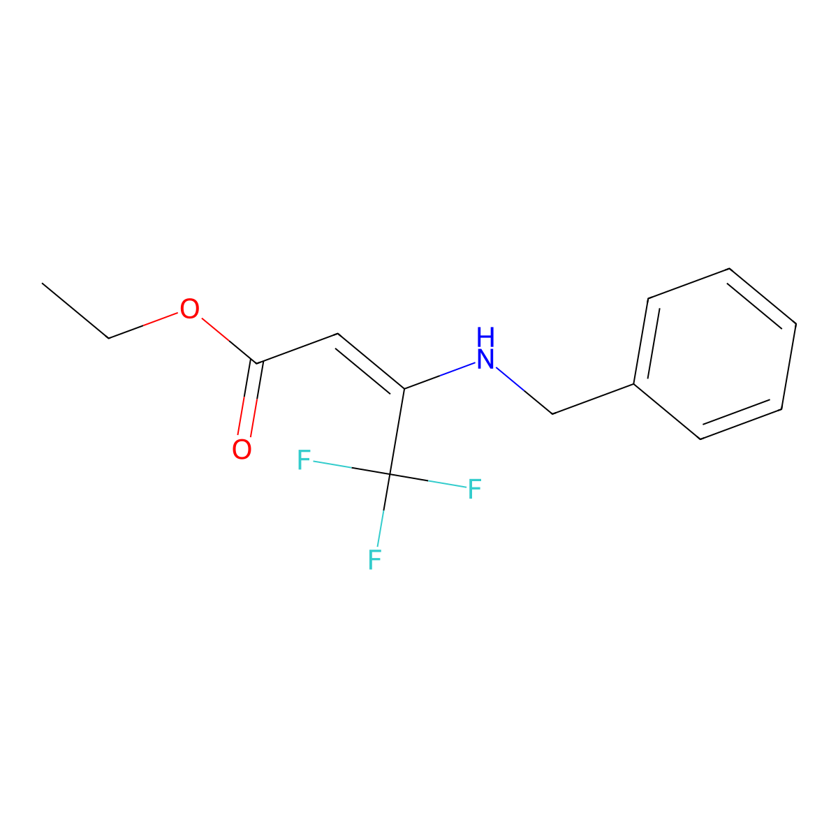Ethyl 3-(benzylamino)-4,4,4-trifluorobut-2-enoate molecular structure, CAS 150892-04-9