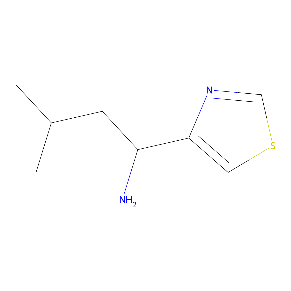 3-Methyl-1-(1,3-thiazol-4-YL)butan-1-amine molecular structure, CAS 1508926-38-2