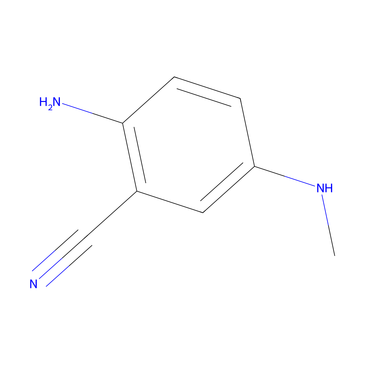 2-Amino-5-(methylamino)benzonitrile molecular structure, CAS 150893-23-5