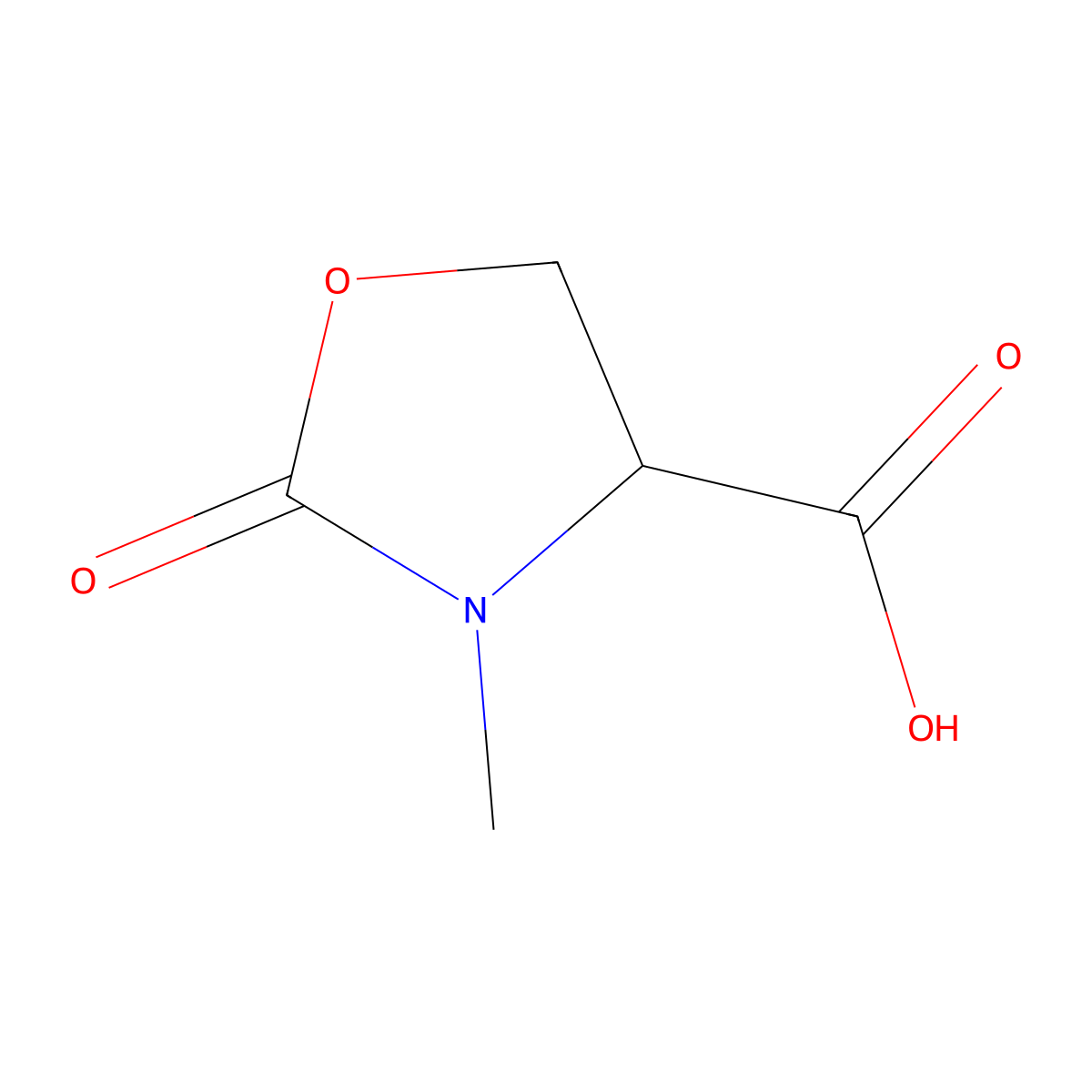 3-Methyl-2-oxo-1,3-oxazolidine-4-carboxylic acid molecular structure, CAS 1508932-70-4