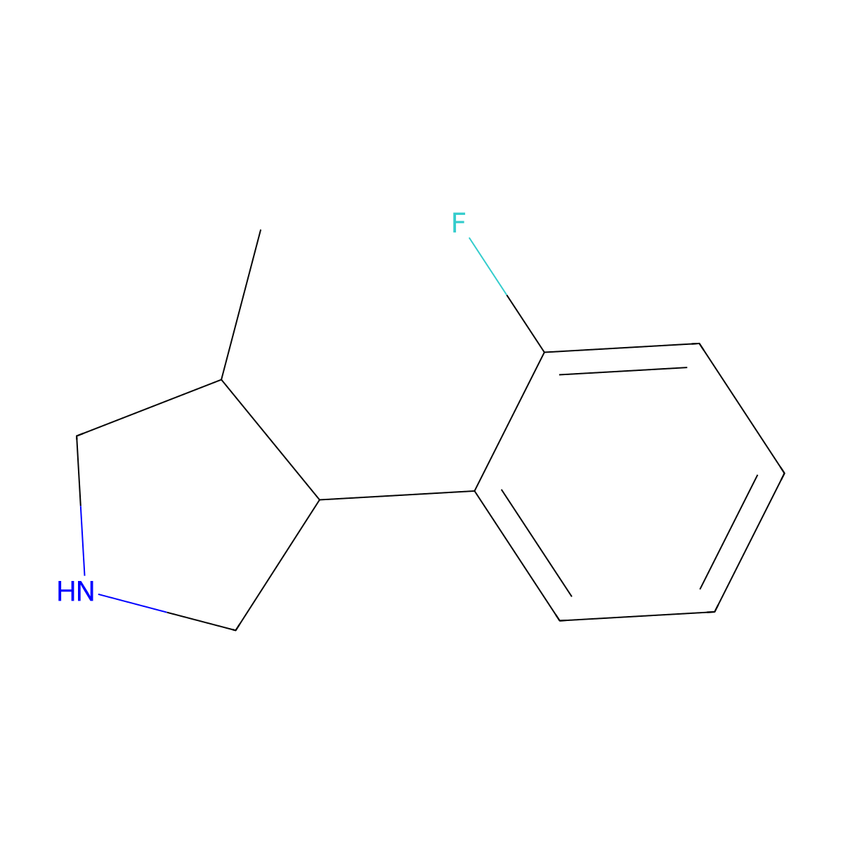 3-(2-Fluorophenyl)-4-methylpyrrolidine molecular structure, CAS 1508935-77-0