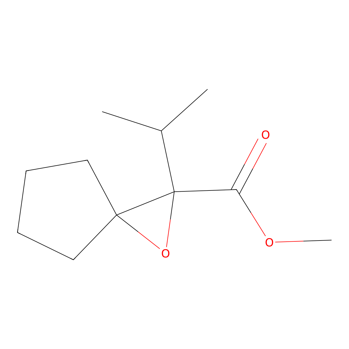 Methyl 2-(propan-2-yl)-1-oxaspiro[2.4]heptane-2-carboxylate molecular structure, CAS 1508946-27-7