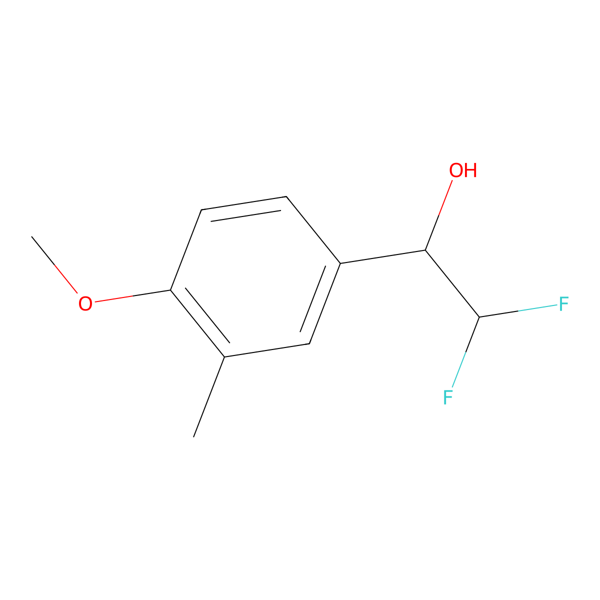2,2-Difluoro-1-(4-methoxy-3-methylphenyl)ethan-1-ol molecular structure, CAS 1508954-20-8