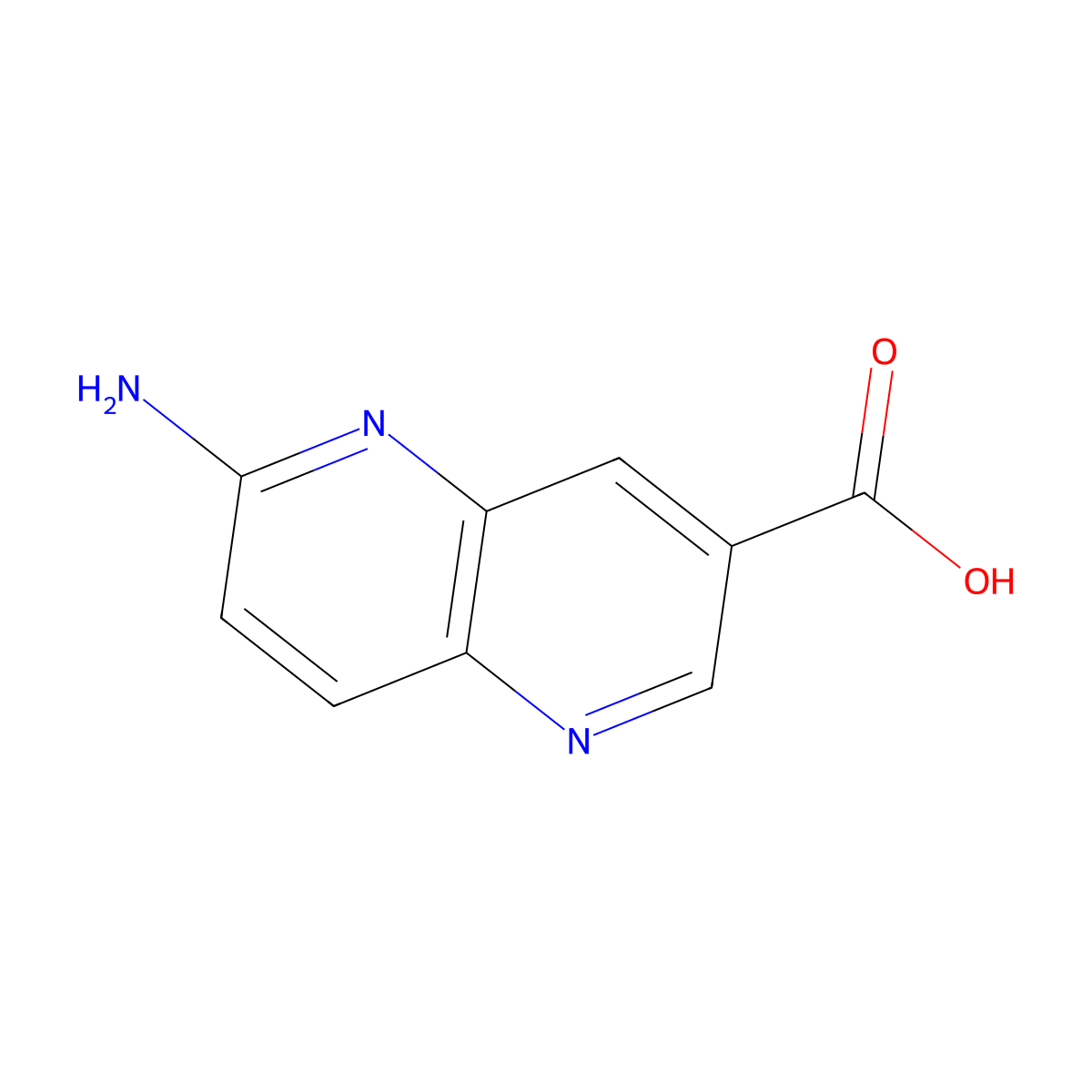 6-Amino-1,5-naphthyridine-3-carboxylic acid molecular structure, CAS 1508966-07-1