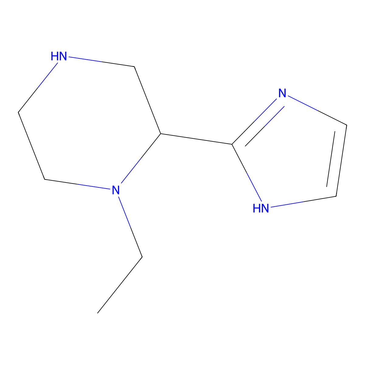 1-ethyl-2-(1H-imidazol-2-yl)piperazine molecular structure, CAS 1508973-46-3