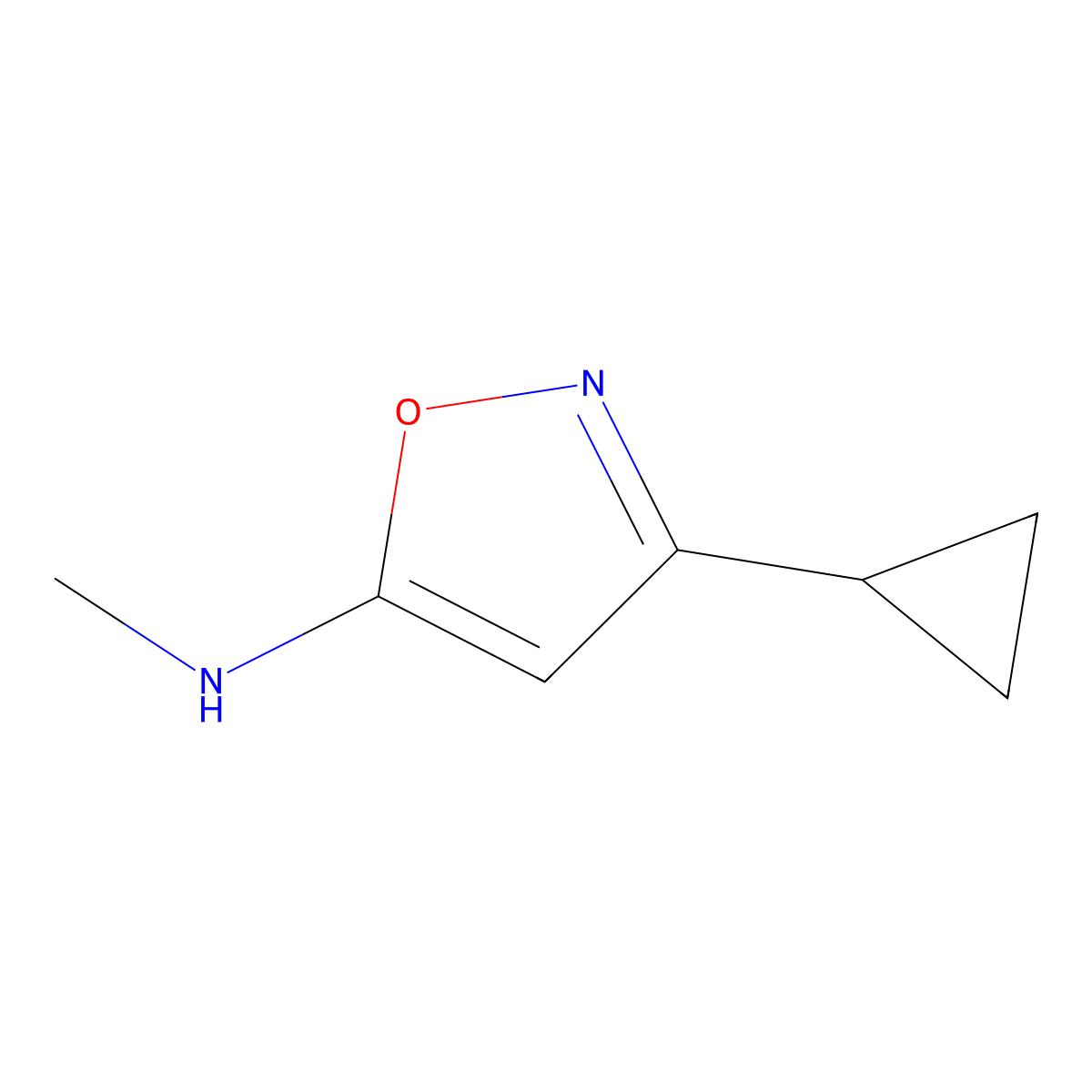 3-cyclopropyl-N-methyl-1,2-oxazol-5-amine molecular structure, CAS 1508977-68-1