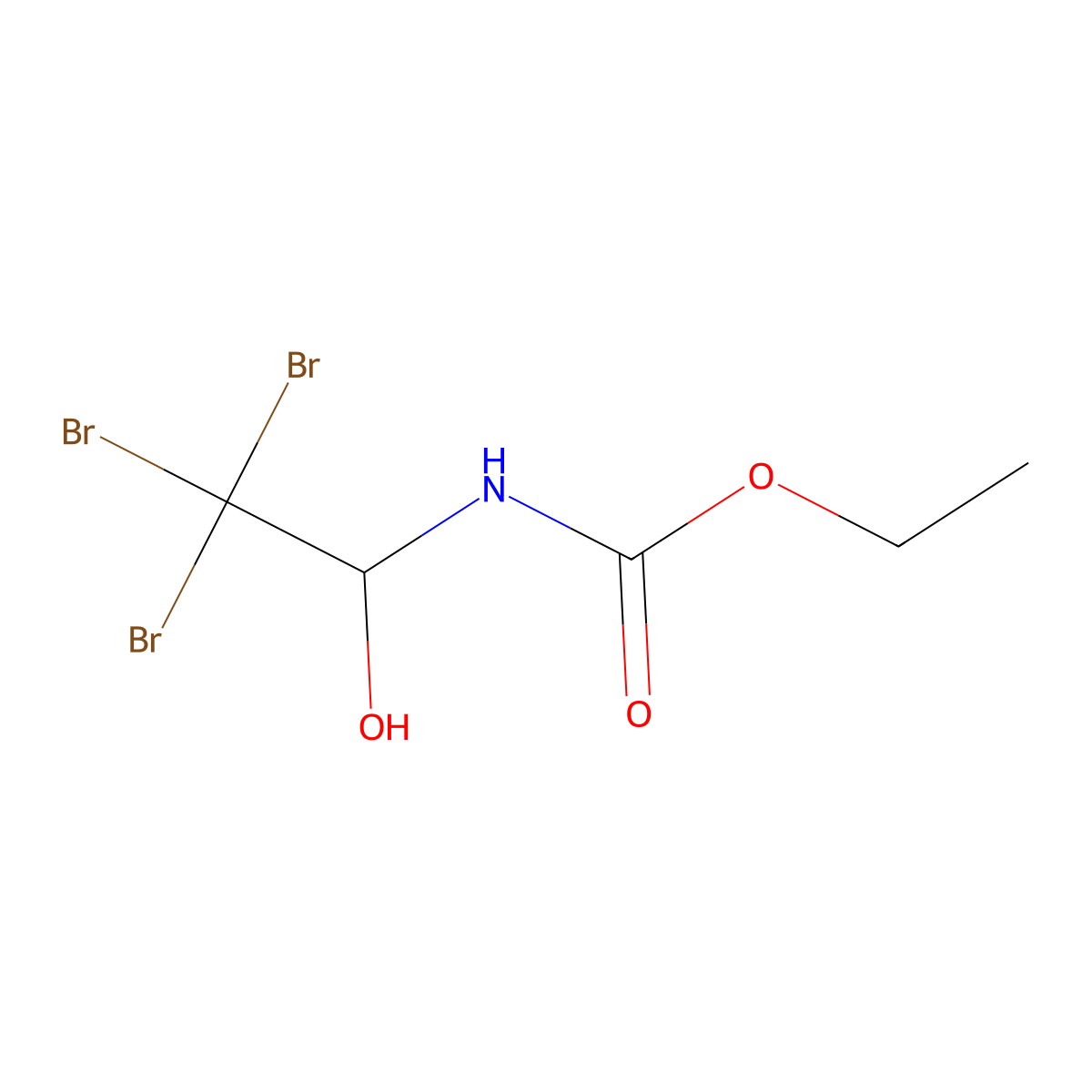 ethyl N-(2,2,2-tribromo-1-hydroxyethyl)carbamate molecular structure, CAS 1509-48-4