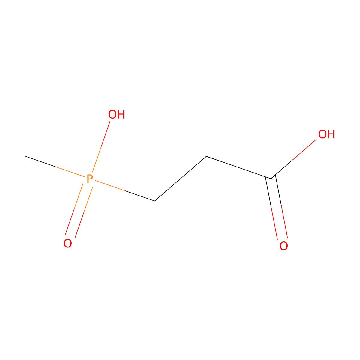 3-(Hydroxymethylphosphinyl)propionic acid molecular structure, CAS 15090-23-0