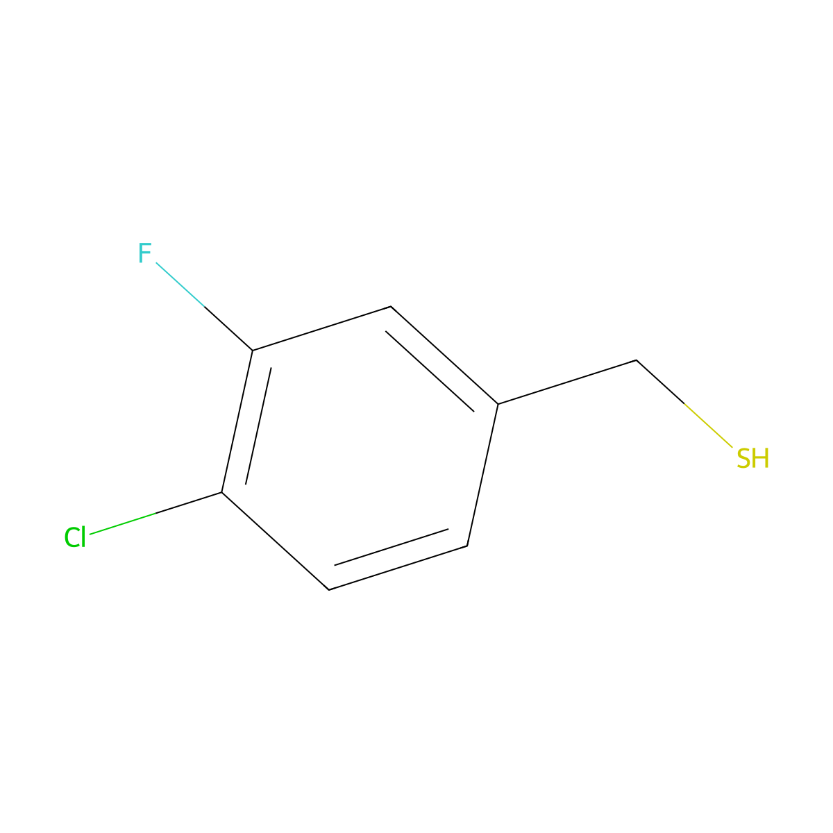 (4-Chloro-3-fluorophenyl)methanethiol molecular structure, CAS 1509001-44-8