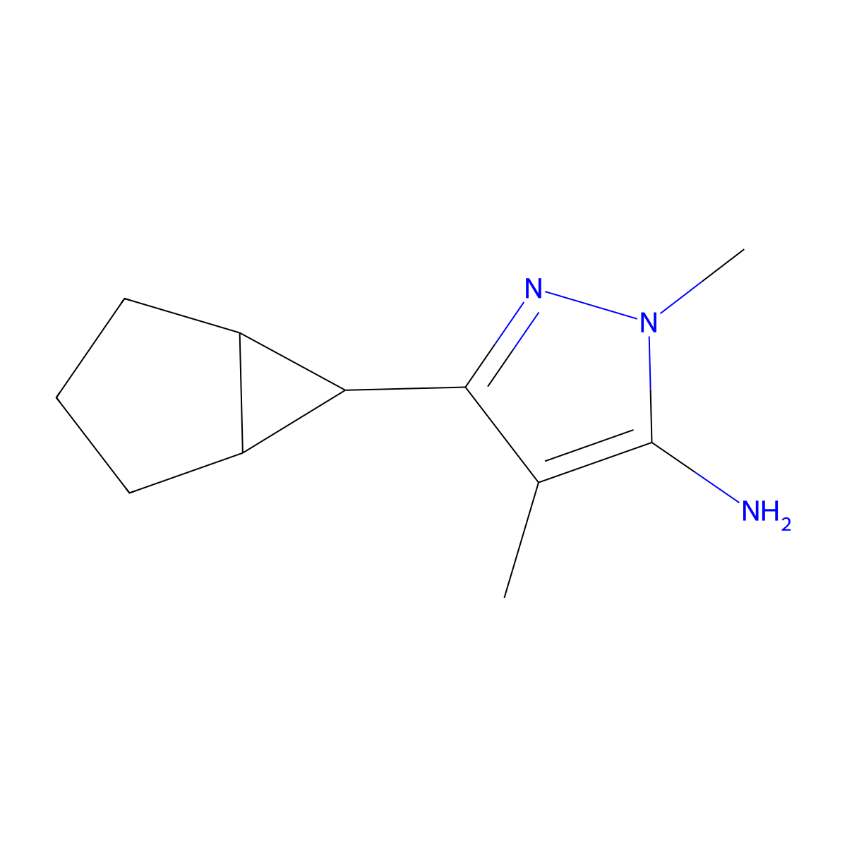 3-(Bicyclo[3.1.0]hexan-6-YL)-1,4-dimethyl-1H-pyrazol-5-amine molecular structure, CAS 1509005-55-3
