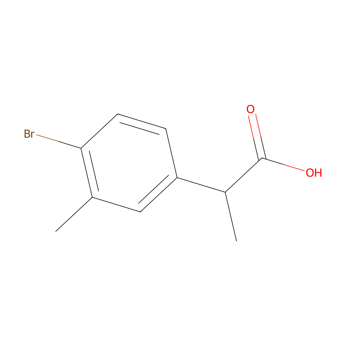 2-(4-Bromo-3-methylphenyl)propanoic acid molecular structure, CAS 1509008-41-6