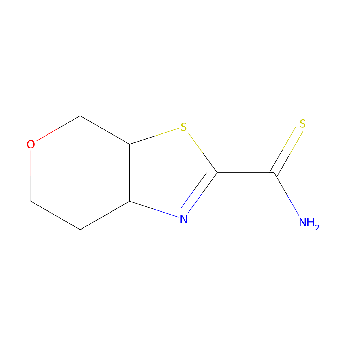 4H,6H,7H-Pyrano[4,3-d][1,3]thiazole-2-carbothioamide molecular structure, CAS 1509048-67-2