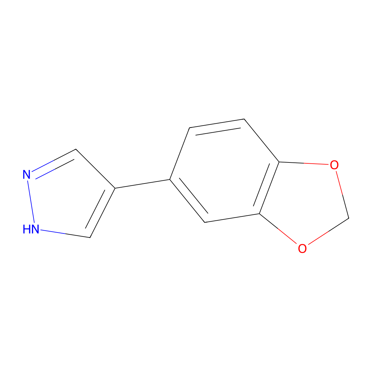 4-(1,3-dioxaindan-5-yl)-1H-pyrazole molecular structure, CAS 1509049-11-9